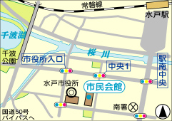 水戸市民会館地図